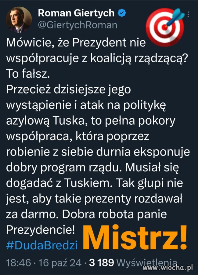 Panie Romanie, dostrzegam ironię ale w tym ...