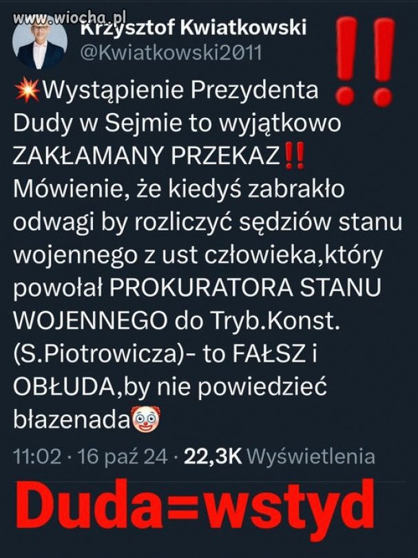 Anżej tak samo zakłamany jak cały PIS