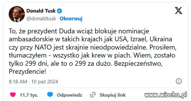 Już tylko 298 dni, szkodnictwa i ośmieszania Polski!