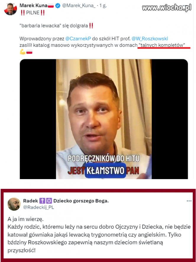 Czarnek wygląda na tych zdjęciach jak menel z rynsztoka, tylko taki bez godności człowieka.