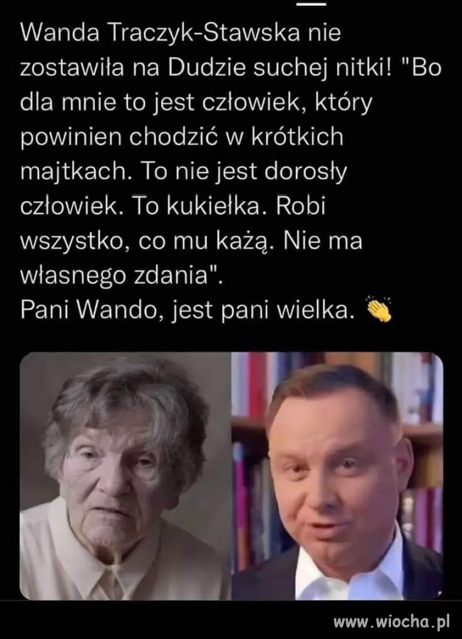 Bohaterka Powstania Warszawskiego ocenia dudę