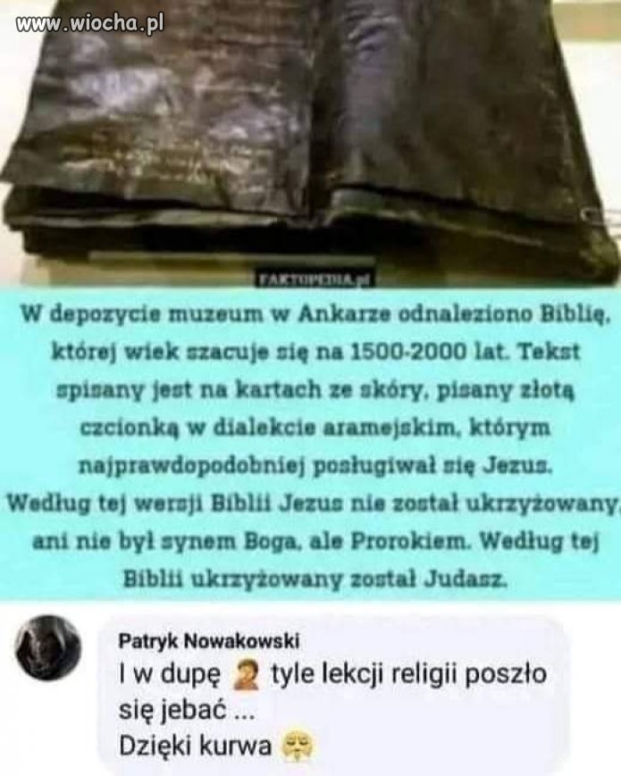Ciekawe i jeśli to prawda, to przewrotowe dla kleszczy kościelnych..