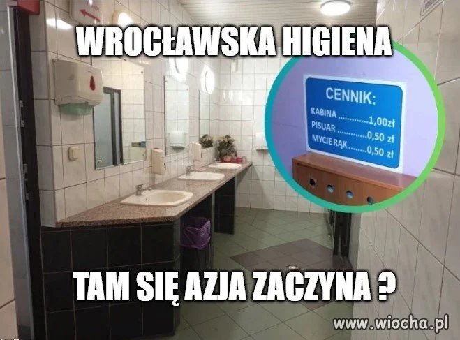 Dopłata za umycie rąk w ubikacji