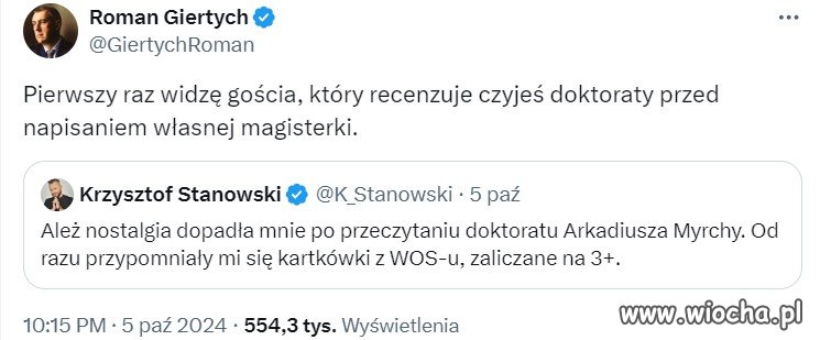 Niech przeczyta doktorat Jakiego, 