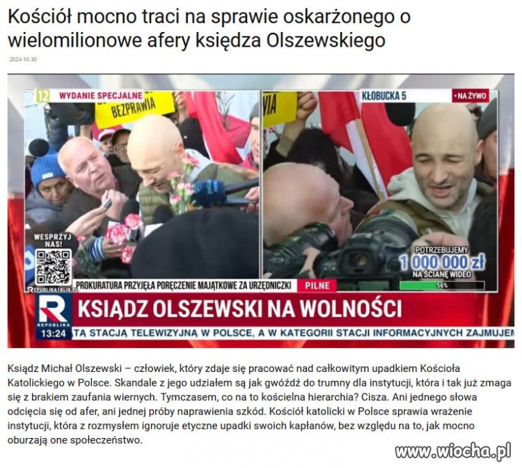 Ksiądz pokroju Olszewskiego, tylko przyspiesza upadek tej instytucji.