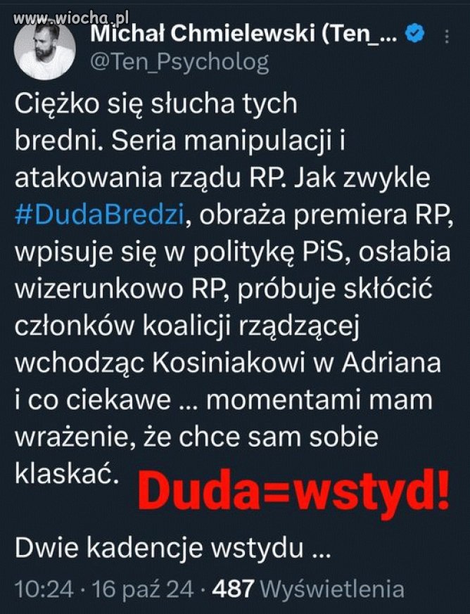 Duda=wstyd