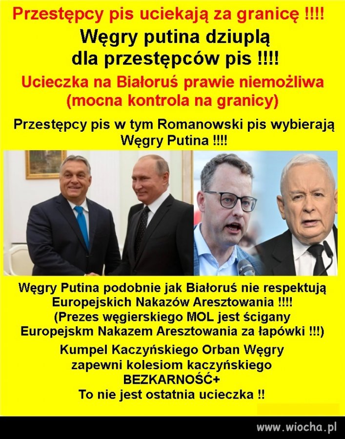 Nowy kierunek ucieczki pisowskich przestępców ...