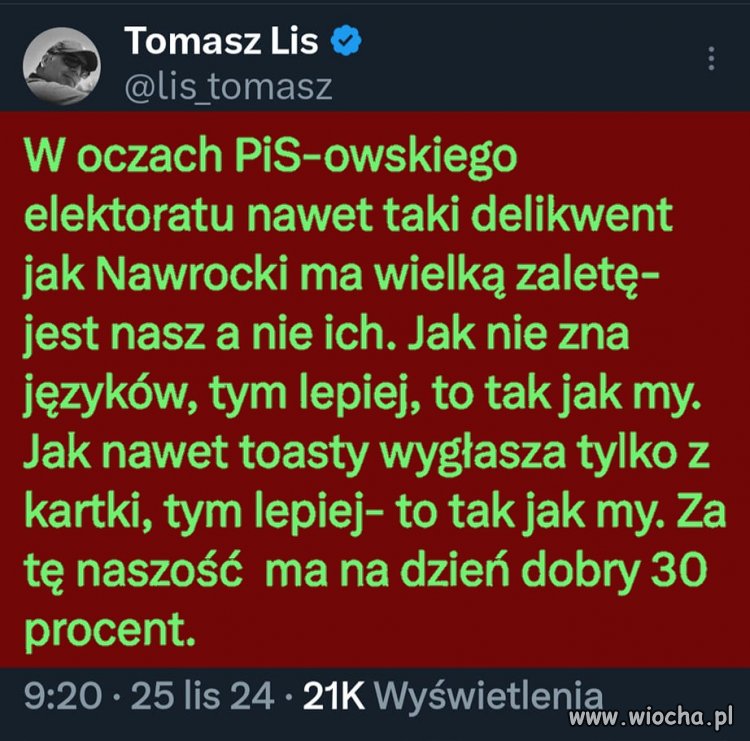 Nasz ci on. Taki przaśny, pszenno-buraczany ...