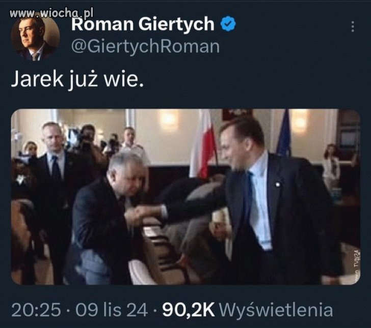 Jarosław składający hołd prezydentowi Polski