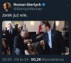Jarosław składający hołd prezydentowi Polski