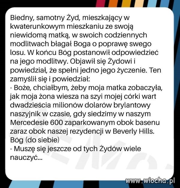 Sam będąc spokrewniony z żydem 
