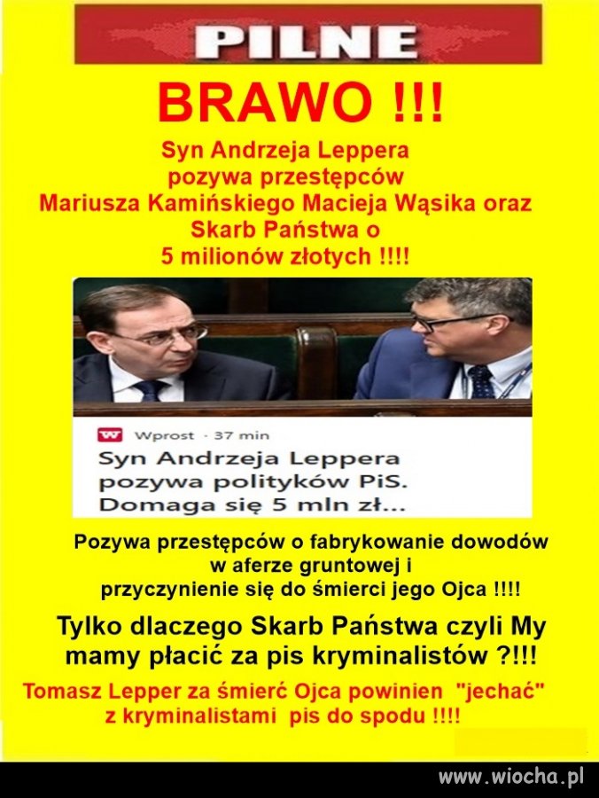 Jeszcze rodzina pani Blidy, powinna pozwać Ziobrę
