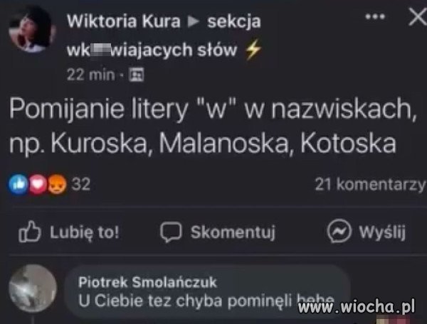 Literówka.   