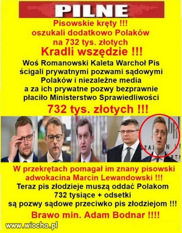 SZACUNEK PANIE MINISTRZE BODNAR. !!!