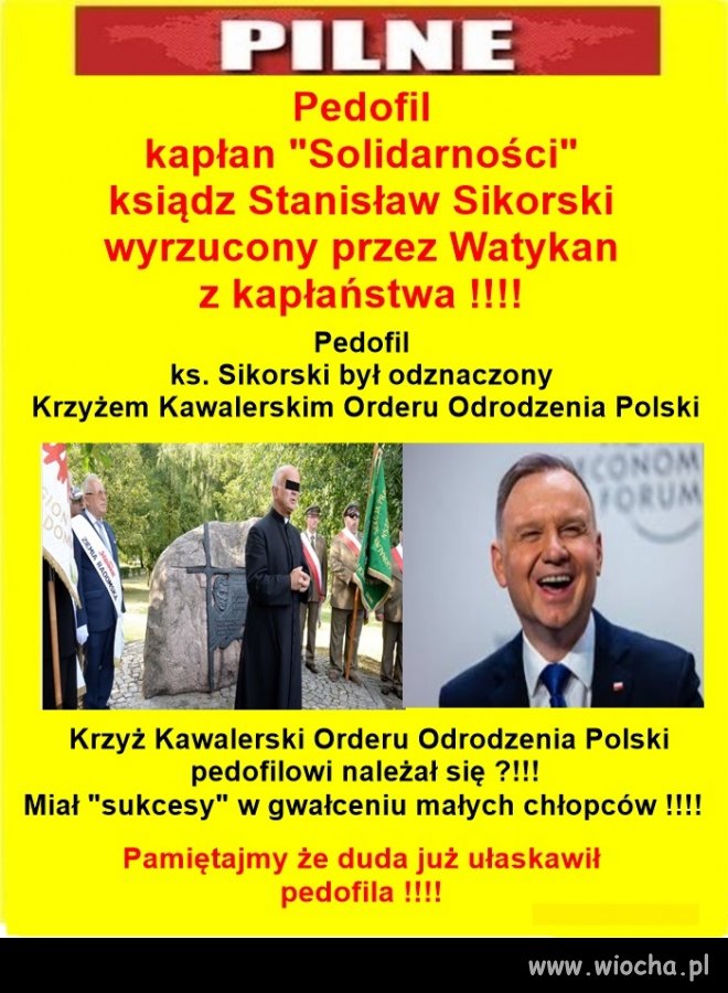Czy duda odbierze mu wysokie odznaczenie państwowe