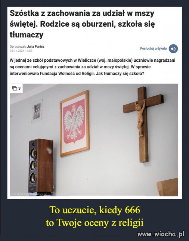 6 za udział w religijnej indoktrynacji to wiele tłumaczy...