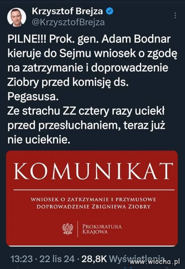 Ziobro zesr..y na całego. Nie ma dokąd uciec !