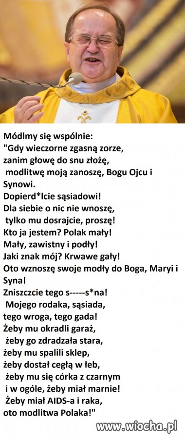 Pasuje idealnie do linii programowej sekty Rydzyka