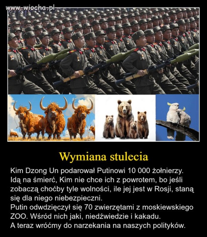 Policzyłem, ok. 143 ludzi za 1 papugę lub jaka !