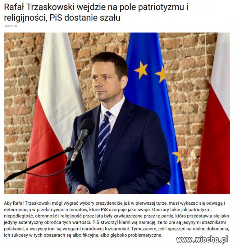 Ma unikalną szansę, by zaatakować PiS na ich własnym polu.