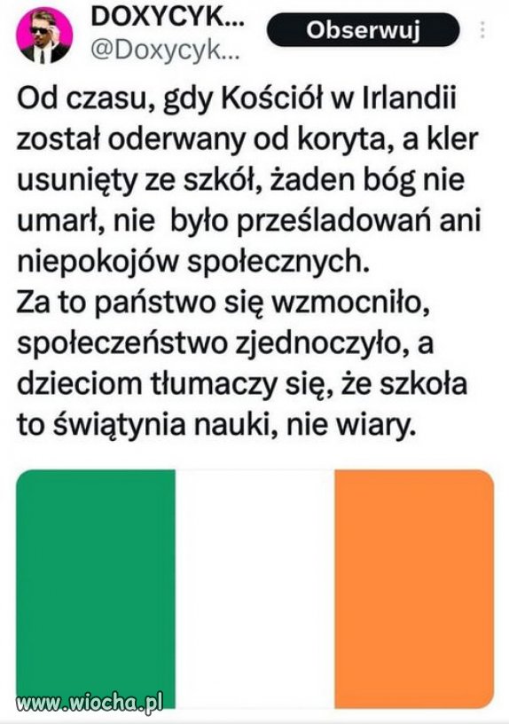 I tak powinno być. Trzeba oddzielić państwo od kościoła.
