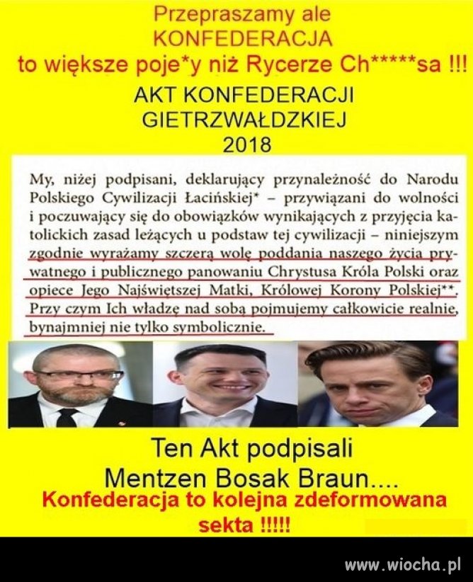 Do zakonu a nie do polityki !