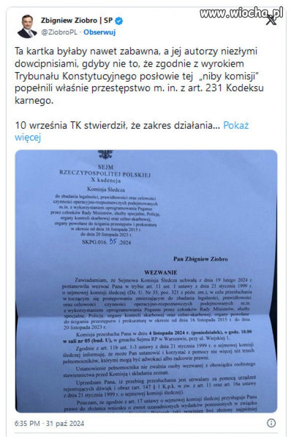 Aż tak się boi?! Kuriozalny wpis Ziobry!