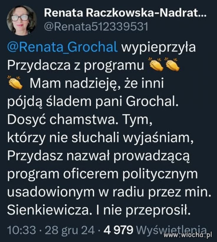 Brawa dla Pani Redaktor. Tylko po co zapraszać ...