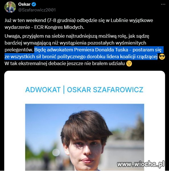 Oskarek adwokatem Tuska