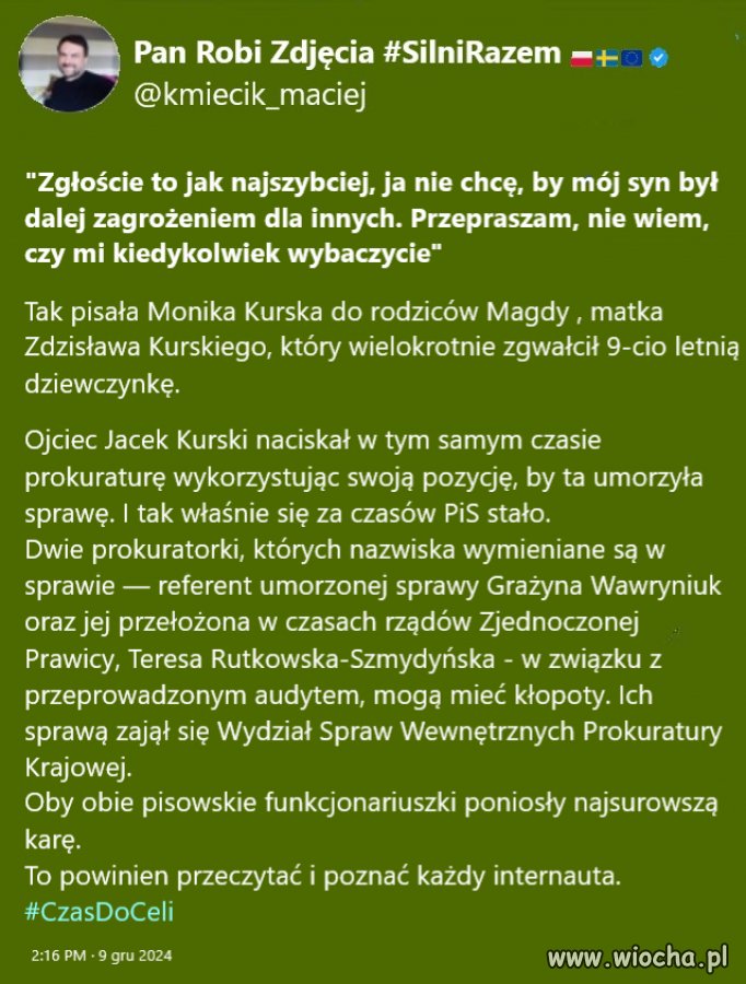 Mam nadzieję, że ta prawdziwa prokuratura 