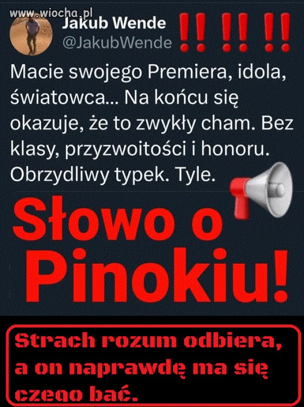 Pinokio bardzo się boi