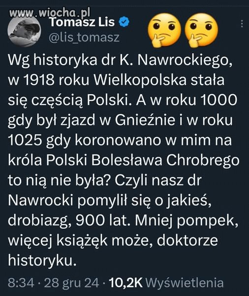 Z tego pajaca taki historyk