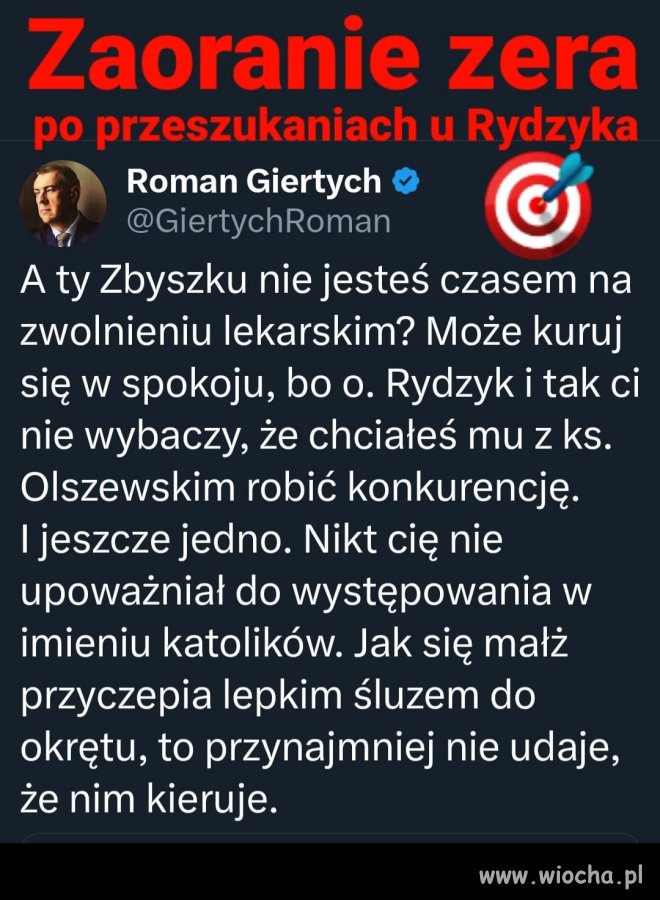 Ziobro próbował dziś bronić Rydzyka ...