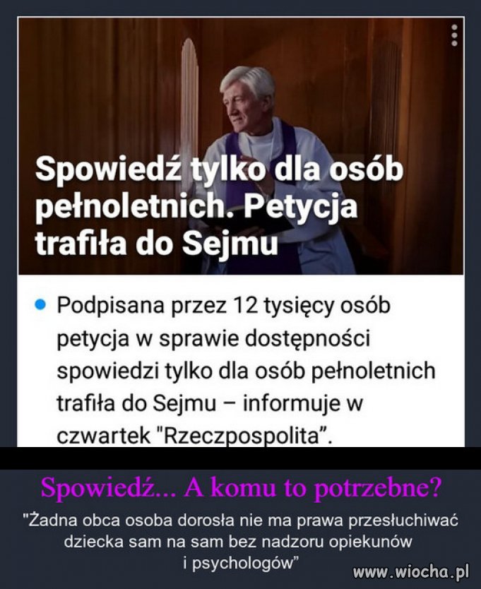 Religia i spowiedz, dopiero od pelnoletnosci...