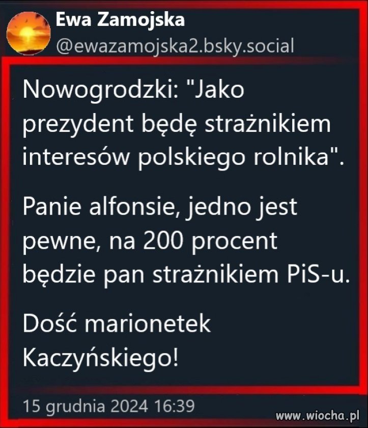 A że rolnicy dbają bardziej o własne interesy niż o dobro polskiego konsumenta, 