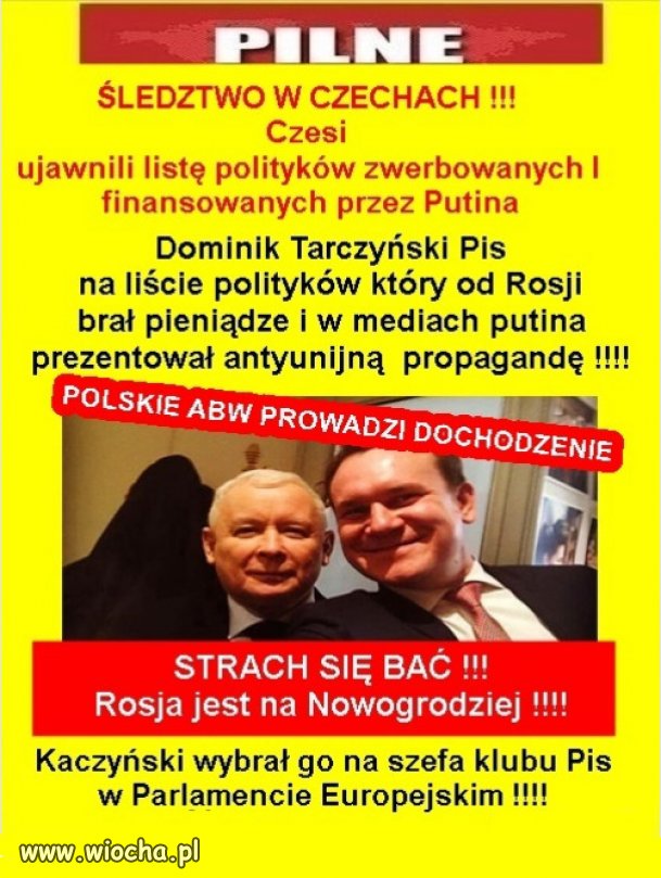 Tarczyński, Kaczynski PiS i ruble z Rosji !!!