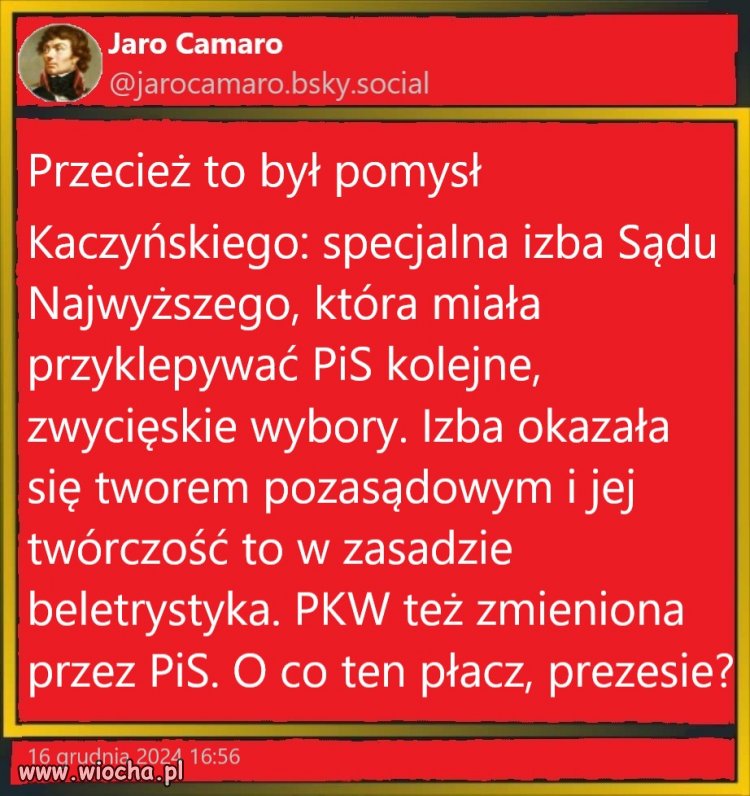 No właśnie. O co ten płacz?