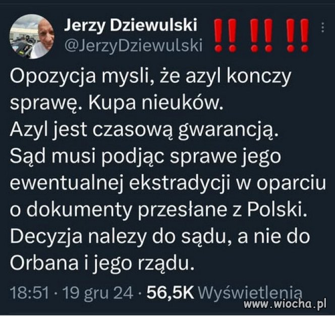 Każdy złodziej pisowski ,twierdzi że jest ścigany politycznie !