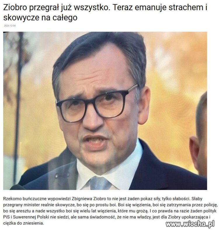 Ziobro zna skalę swoich win, bo sam za to odpowiadał.