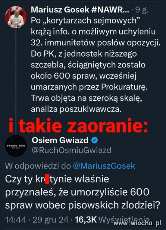 Gosek sam się wkopał
