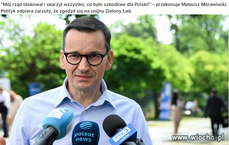 Pinokio zapomniał już kto zielony ład podpisał?