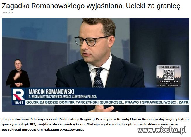 Zachowania Romanowskiego nie da się nawet skomentować.
