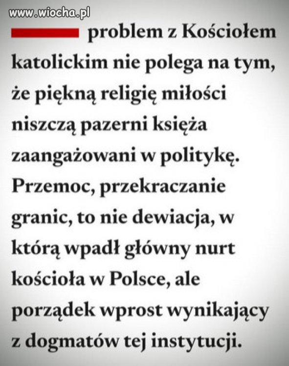 Religia chrześcijańska/katolicką NIE JEST RELIGIĄ MIŁOŚCI.