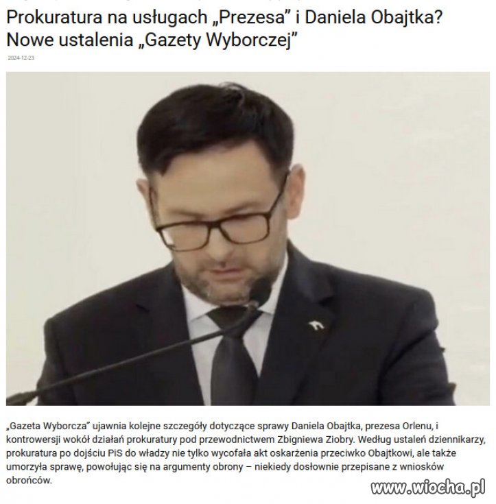 Prokuratura jest sparaliżowana i nie działa. 