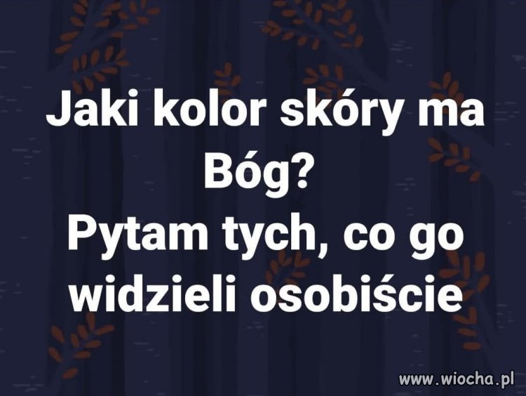 Nie, nie jestem rasistą. Chcę tylko wiedzieć ...