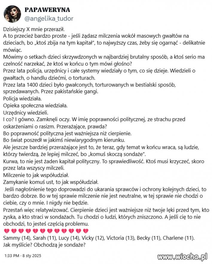 Ofiar sondaże nie interesują
