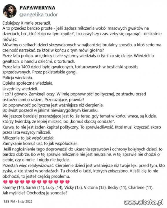 Ofiar sondaże nie interesują