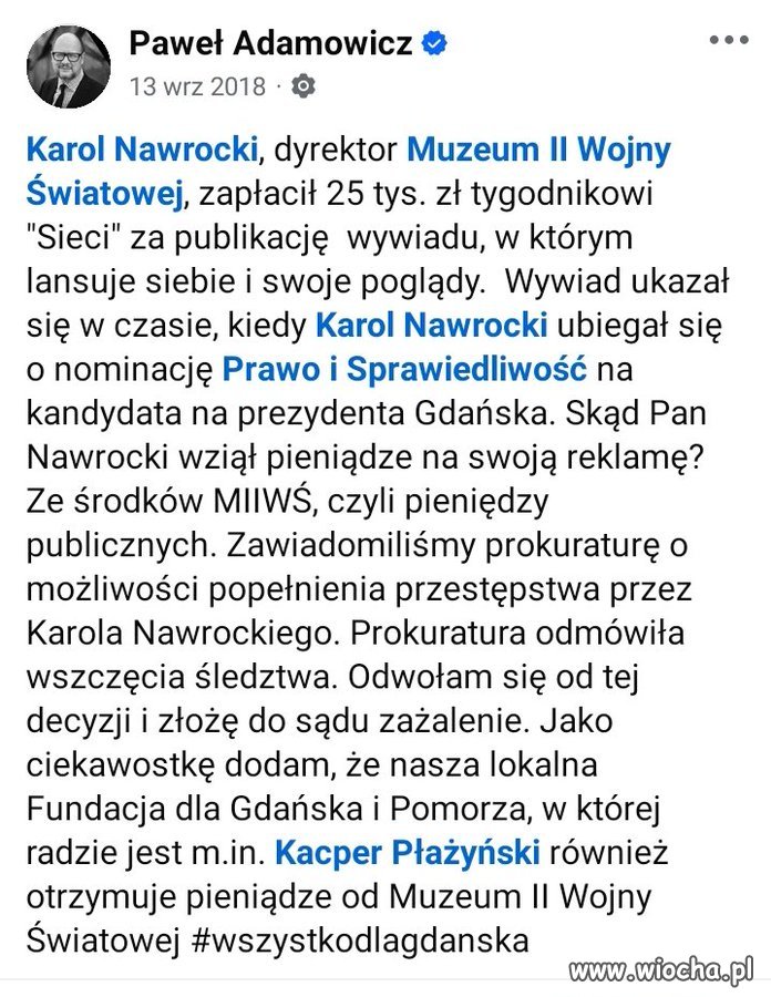 Niezależny, ale o nominację się ubiegał.