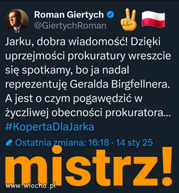 Zła wiadomość dla Jarozbawa...