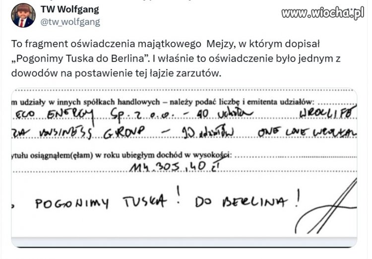 Podobno idzie w niepoczytalność.